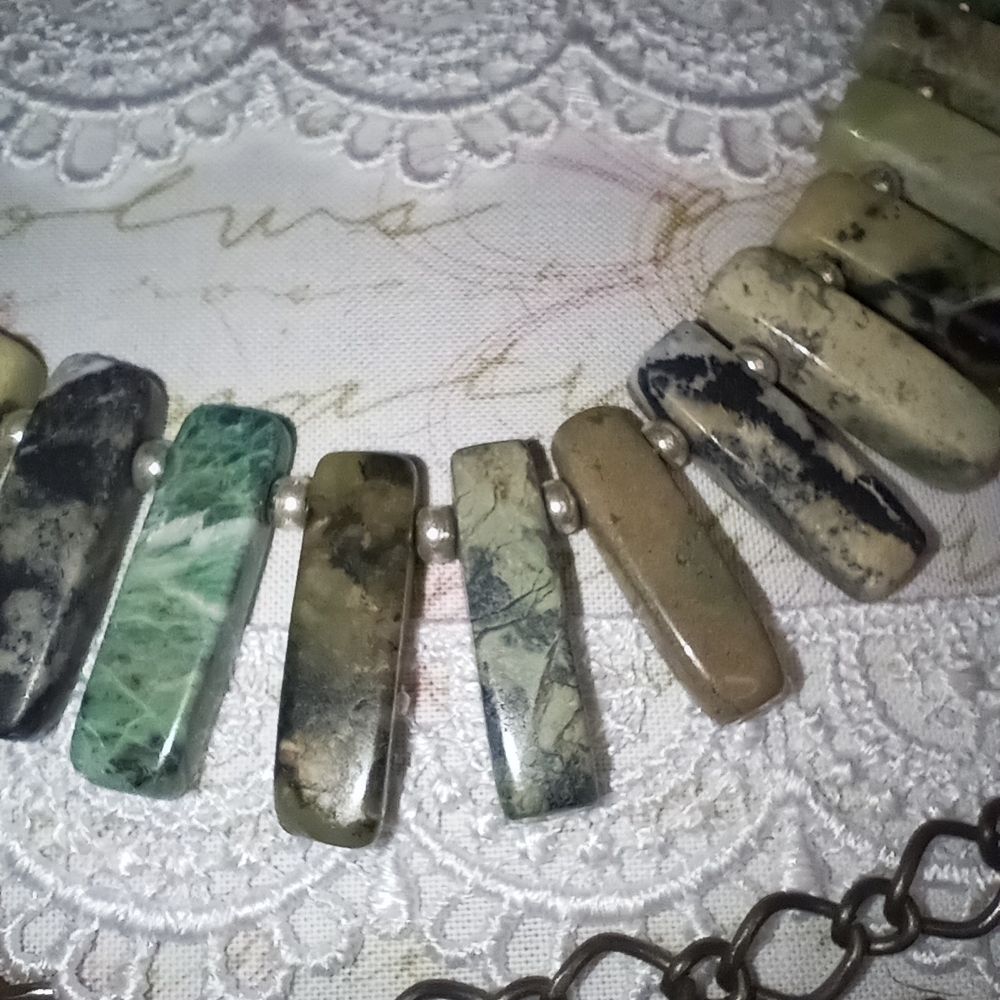 Natural Stone Statement Necklace - image 3